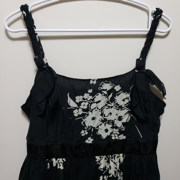 Lapis Floral Black And White Braided Adjustable Straps Cotton Silk Women Size L - Picture 4 of 11